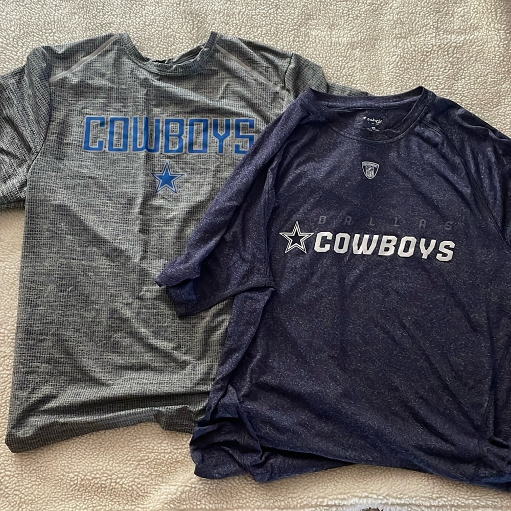 Two Moisture Wicking Lightweight Dallas Cowboys T-Shirts